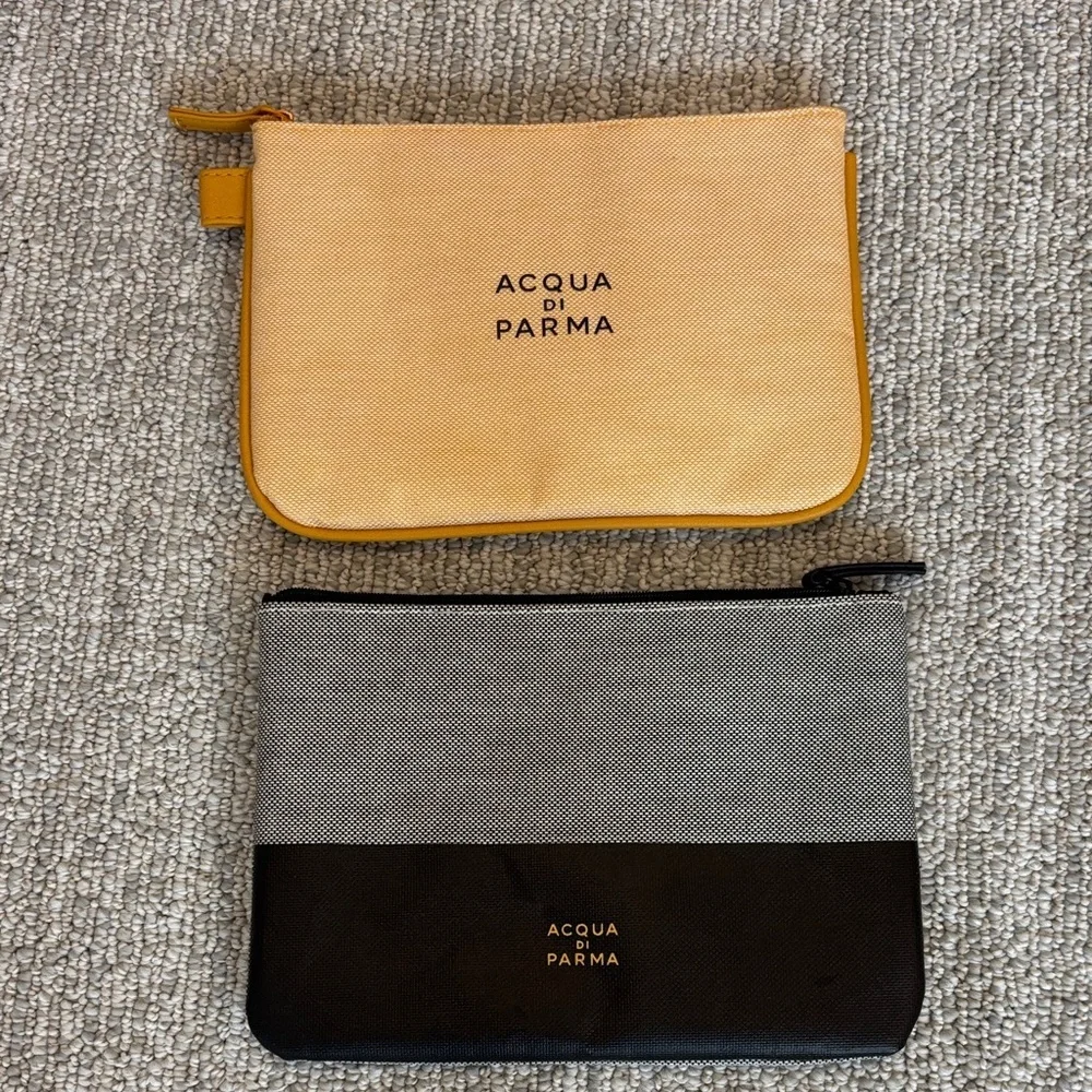 ACQUA DI PARMA travel bags SET of TWO cosmetic bags makeup case travel accessory - Picture 1 of 15